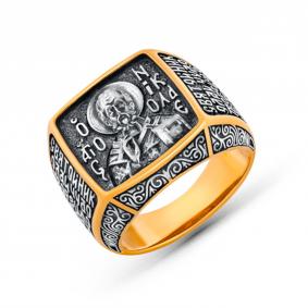 Кольцо из золочёного серебра Иордань СМ-КО-701 Св.Николай СМ-КО-701 Св.Николай фото